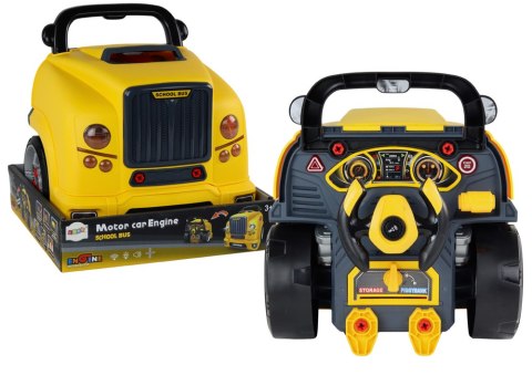 Warsztat Silnik Bus Do Rozkręcania Zestaw Majsterkowicza Żółty Autobus LEAN Toys Warsztat Silnik Bus Do Rozkręcania Zestaw Majsterkowicza Żółty Autobus LEAN Toys