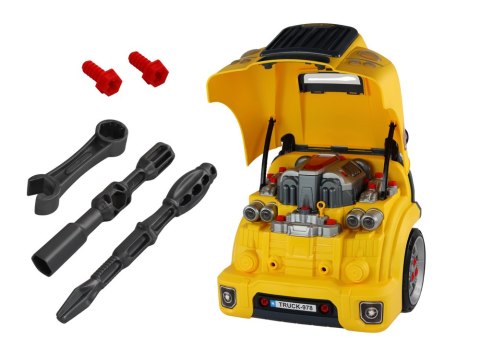 Warsztat Silnik Bus Do Rozkręcania Zestaw Majsterkowicza Żółty Autobus LEAN Toys Warsztat Silnik Bus Do Rozkręcania Zestaw Majsterkowicza Żółty Autobus LEAN Toys