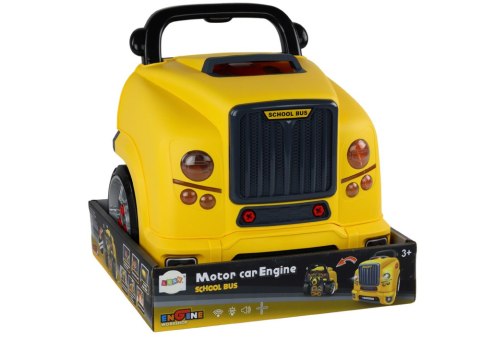 Warsztat Silnik Bus Do Rozkręcania Zestaw Majsterkowicza Żółty Autobus LEAN Toys Warsztat Silnik Bus Do Rozkręcania Zestaw Majsterkowicza Żółty Autobus LEAN Toys