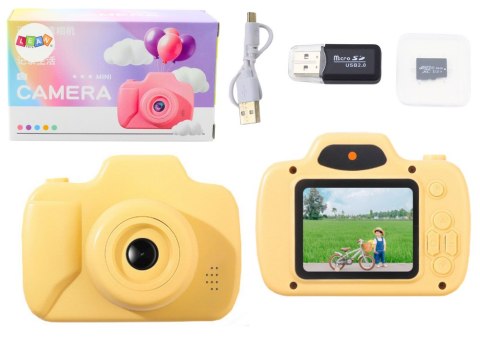Aparat Dla Dzieci Zdjęcia Nagrywanie Gry Karta Pamięci 64GB Żółty LEAN Toys Aparat Dla Dzieci Zdjęcia Nagrywanie Gry Karta Pamięci 64GB Żółty LEAN Toys