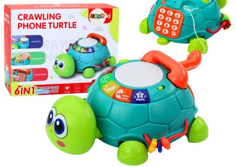 Interaktywny Żółw Edukacyjny Telefon 6w1 Światła Dźwięki Zielony LEAN Toys Interaktywny Żółw Edukacyjny Telefon 6w1 Światła Dźwięki Zielony LEAN Toys