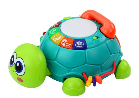Interaktywny Żółw Edukacyjny Telefon 6w1 Światła Dźwięki Zielony LEAN Toys Interaktywny Żółw Edukacyjny Telefon 6w1 Światła Dźwięki Zielony LEAN Toys