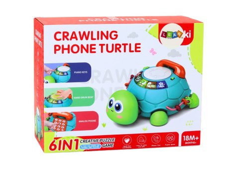 Interaktywny Żółw Edukacyjny Telefon 6w1 Światła Dźwięki Zielony LEAN Toys Interaktywny Żółw Edukacyjny Telefon 6w1 Światła Dźwięki Zielony LEAN Toys
