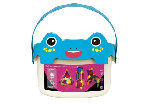 Klocki Magnetyczne Z Podświetleniem W Wiaderku 80 Elementów LEAN Toys Klocki Magnetyczne Z Podświetleniem W Wiaderku 80 Elementów LEAN Toys