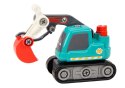 Koparka Gąsienicowa Kreskówkowa Do Skręcania DIY Turkusowa LEAN Toys Koparka Gąsienicowa Kreskówkowa Do Skręcania DIY Turkusowa LEAN Toys