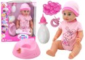 Lalka Bobas Siusiająca Body Czapeczka Nocnik Butelka Akcesoria LEAN Toys Lalka Bobas Siusiająca Body Czapeczka Nocnik Butelka Akcesoria LEAN Toys