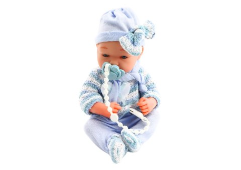Lalka Bobas Sweterek w Paski Czapeczka Szalik Niebieski LEAN Toys Lalka Bobas Sweterek w Paski Czapeczka Szalik Niebieski LEAN Toys