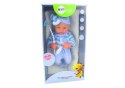 Lalka Bobas Sweterek w Paski Czapeczka Szalik Niebieski LEAN Toys
