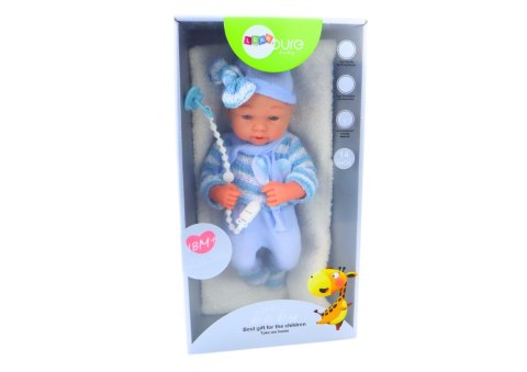 Lalka Bobas Sweterek w Paski Czapeczka Szalik Niebieski LEAN Toys Lalka Bobas Sweterek w Paski Czapeczka Szalik Niebieski LEAN Toys