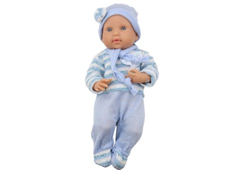 Lalka Bobas Sweterek w Paski Czapeczka Szalik Niebieski LEAN Toys Lalka Bobas Sweterek w Paski Czapeczka Szalik Niebieski LEAN Toys
