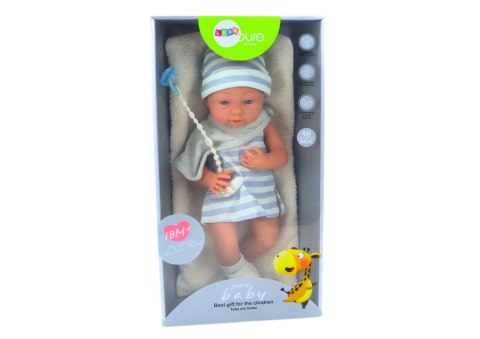 Lalka Bobas w Biało-Niebieskim Ubranku Czapeczka Smoczek Śliniaczek Kołderka LEAN Toys Lalka Bobas w Biało-Niebieskim Ubranku Czapeczka Smoczek Śliniaczek Kołderka LEAN Toys