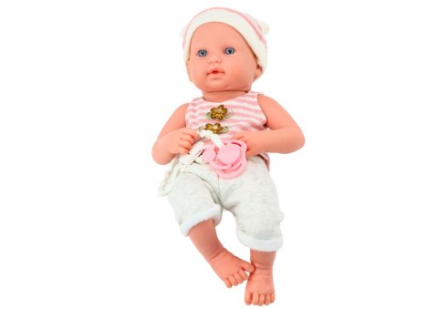 Lalka Bobas w Biało-Różowym Ubranku Czapeczka Smoczek Kołderka LEAN Toys Lalka Bobas w Biało-Różowym Ubranku Czapeczka Smoczek Kołderka LEAN Toys