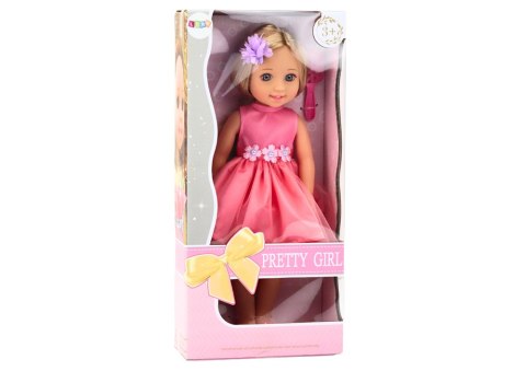 Lalka Długie Włosy Różowa Sukienka Spinka Szczotka 38cm LEAN Toys Lalka Długie Włosy Różowa Sukienka Spinka Szczotka 38cm LEAN Toys