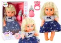 Lalka W Granatowej Sukience Siusiająca Butelka Grzechotka Dźwięki LEAN Toys Lalka W Granatowej Sukience Siusiająca Butelka Grzechotka Dźwięki LEAN Toys