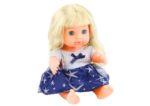 Lalka W Granatowej Sukience Siusiająca Butelka Grzechotka Dźwięki LEAN Toys Lalka W Granatowej Sukience Siusiająca Butelka Grzechotka Dźwięki LEAN Toys