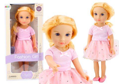 Lalka W Sukience Z Tiulem Różowa Blond Włosy 18' LEAN Toys Lalka W Sukience Z Tiulem Różowa Blond Włosy 18' LEAN Toys