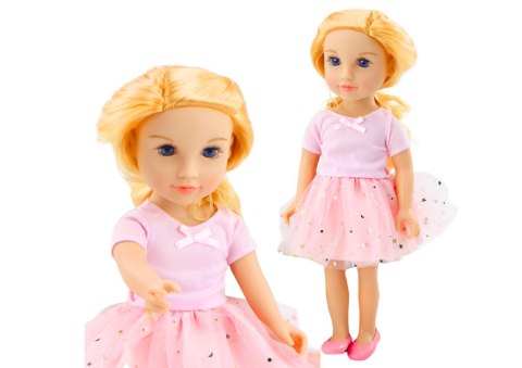 Lalka W Sukience Z Tiulem Różowa Blond Włosy 18' LEAN Toys Lalka W Sukience Z Tiulem Różowa Blond Włosy 18' LEAN Toys