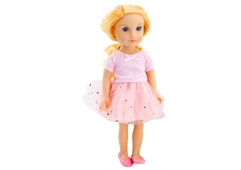 Lalka W Sukience Z Tiulem Różowa Blond Włosy 18' LEAN Toys Lalka W Sukience Z Tiulem Różowa Blond Włosy 18' LEAN Toys