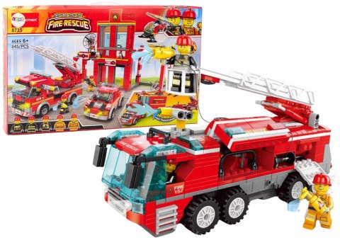 Zestaw Klocków Straż Pożarna Baza Wóz Auto Helikopter 845 El LEAN Toys Zestaw Klocków Straż Pożarna Baza Wóz Auto Helikopter 845 El LEAN Toys