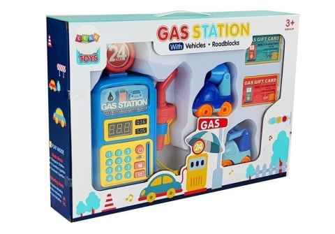 Stacja Benzynowa z Autkami, Światłami, Dźwiękiem LEAN Toys Stacja Benzynowa z Autkami, Światłami, Dźwiękiem LEAN Toys