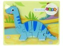 Drewniane Puzzle Dinozaur Brachiosaur Niebieski Drewniane Puzzle Dinozaur Brachiosaur Niebieski