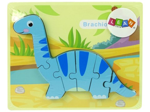 Drewniane Puzzle Dinozaur Brachiosaur Niebieski Drewniane Puzzle Dinozaur Brachiosaur Niebieski
