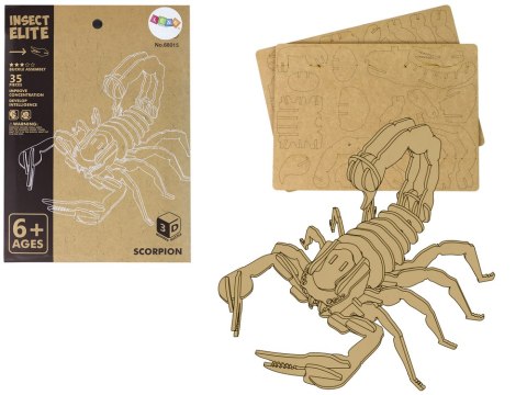 Drewniane Puzzle Przestrzenne 3D Skorpion Składanka Edukacyjna 35 Elementów Drewniane Puzzle Przestrzenne 3D Skorpion Składanka Edukacyjna 35 Elementów