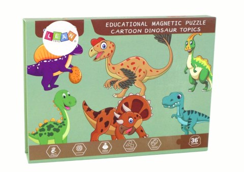 Edukacyjny Zestaw Puzzli Magnetycznych Z Motywem Dinozaurów Edukacyjny Zestaw Puzzli Magnetycznych Z Motywem Dinozaurów