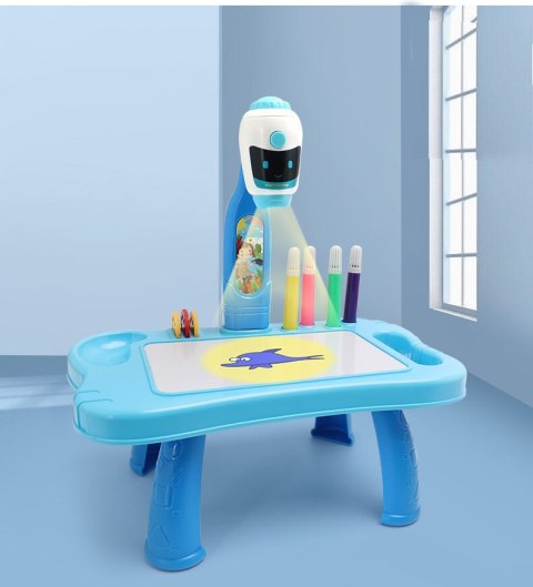 Mini Projektor Robot Stolik 2w1 Akcesoria Niebieski Mini Projektor Robot Stolik 2w1 Akcesoria Niebieski