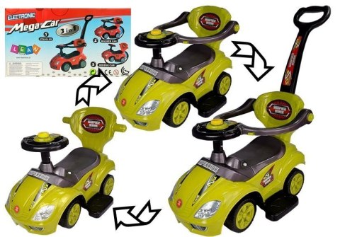 Jeździk z Pchaczem Mega Car 3w1 Żółty Jeździk z Pchaczem Mega Car 3w1 Żółty