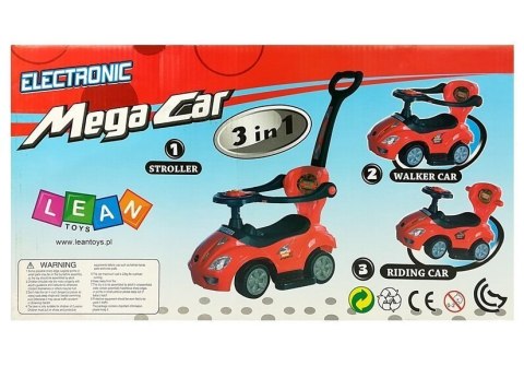 Jeździk z Pchaczem Mega Car 3w1 Żółty Jeździk z Pchaczem Mega Car 3w1 Żółty