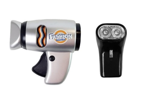 Zestaw Salon Fryzjerski Dziecięcy Barber Suszarka Maszynka Akcesoria Srebrny Zestaw Salon Fryzjerski Dziecięcy Barber Suszarka Maszynka Akcesoria Srebrny