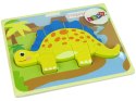 Drewniane Puzzle Dinozaur Stegosaurus Żółty Oviraptor Żółty Drewniane Puzzle Dinozaur Stegosaurus Żółty Oviraptor Żółty