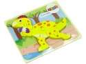 Drewniane Puzzle Dinozaur Stegosaurus Żółty Oviraptor Żółty Drewniane Puzzle Dinozaur Stegosaurus Żółty Oviraptor Żółty