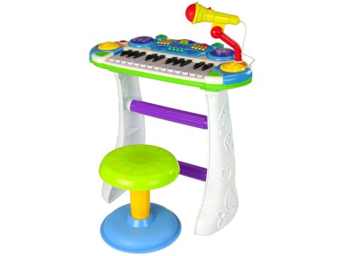 Organy Keyboard Krzesełko Mikrofon Niebieski Organy Keyboard Krzesełko Mikrofon Niebieski