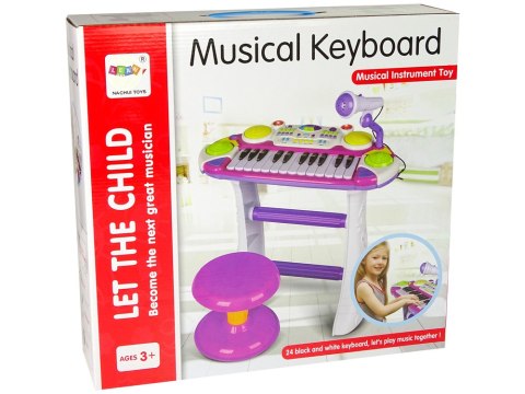 Organy Keyboard Krzesełko Mikrofon Niebieski Organy Keyboard Krzesełko Mikrofon Niebieski