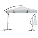 Parasol ogrodowy składany 6 segmentów szary 350cm Parasol ogrodowy składany 6 segmentów szary 350cm