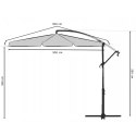 Parasol ogrodowy składany 6 segmentów szary 350cm Parasol ogrodowy składany 6 segmentów szary 350cm