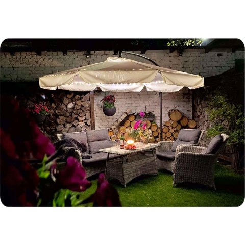 Parasol ogrodowy składany 8 segmentów szary 350cm Parasol ogrodowy składany 8 segmentów szary 350cm