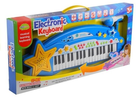 Duży Keyboard 37 Klawiszy MP3 + Mikrofon Niebieski Duży Keyboard 37 Klawiszy MP3 + Mikrofon Niebieski