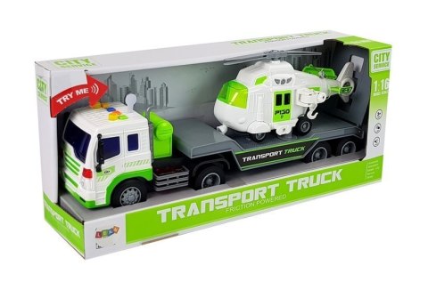 Auto Transporter na Baterie 1:16 z Helikopterem Auto Transporter na Baterie 1:16 z Helikopterem
