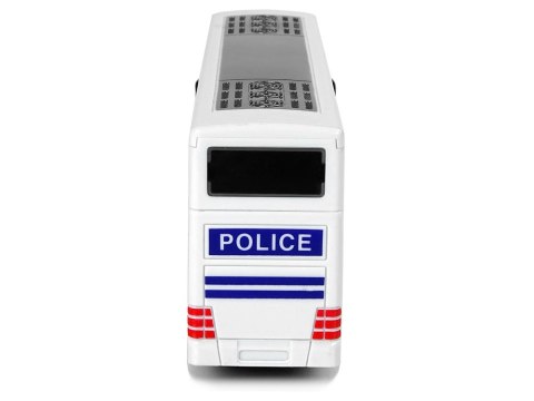 Autobus Policyjny Dwupiętrowy Biały z Naciągiem Dźwięk Autobus Policyjny Dwupiętrowy Biały z Naciągiem Dźwięk