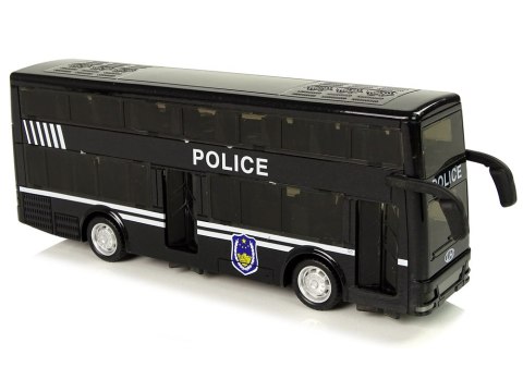 Autobus Policyjny Dwupiętrowy Czarny z Napędem Frykcyjnym Autobus Policyjny Dwupiętrowy Czarny z Napędem Frykcyjnym