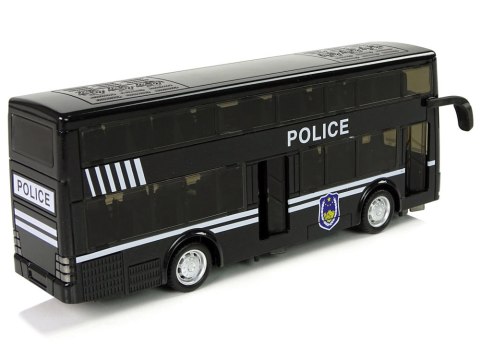 Autobus Policyjny Dwupiętrowy Czarny z Napędem Frykcyjnym Autobus Policyjny Dwupiętrowy Czarny z Napędem Frykcyjnym