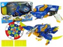 Dinobots 2w1 Dinozaur Pistolet na Strzałki Niebieski Pterosaur Tarcza Dinobots 2w1 Dinozaur Pistolet na Strzałki Niebieski Pterosaur Tarcza