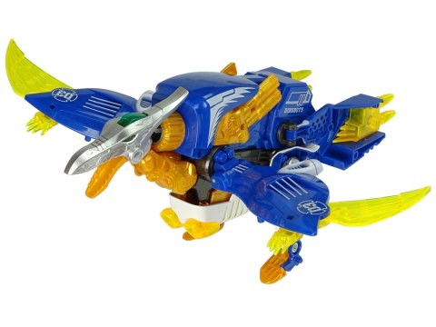 Dinobots 2w1 Dinozaur Pistolet na Strzałki Niebieski Pterosaur Tarcza Dinobots 2w1 Dinozaur Pistolet na Strzałki Niebieski Pterosaur Tarcza