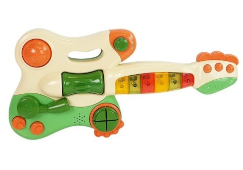 Interaktywna Gitara Pianinko Dla Dzieci Dźwięk Światło Zielona Interaktywna Gitara Pianinko Dla Dzieci Dźwięk Światło Zielona