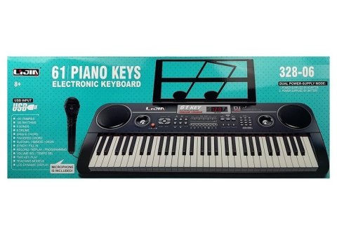 Keyboard Organy 328-06 Mikrofon Zasilacz Czarny Keyboard Organy 328-06 Mikrofon Zasilacz Czarny