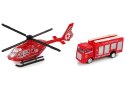 Zestaw Autek Straż Pożarna Naciąg Helikopter Czerwony Zestaw Autek Straż Pożarna Naciąg Helikopter Czerwony