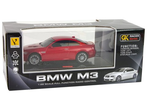 Auto R/C BMW M3 Pilot Światła 1:28 Czerwone Auto R/C BMW M3 Pilot Światła 1:28 Czerwone